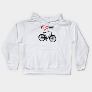 I heart my bike Kids Hoodie